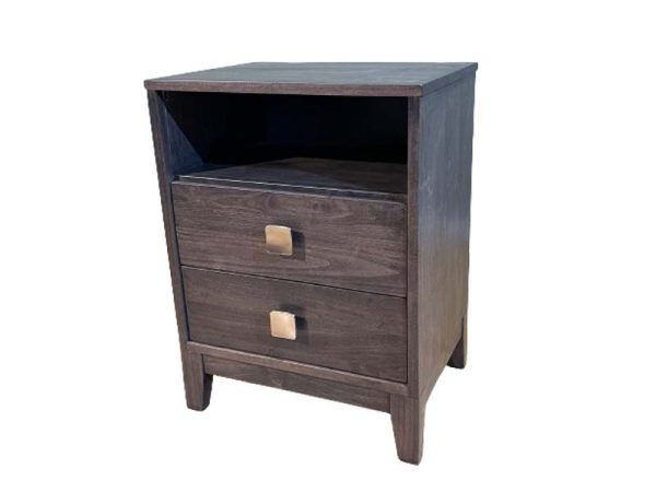 Zen 2 Drawer Night Stand with Media Shelf